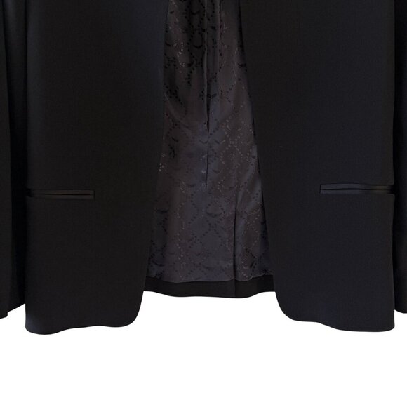 Zadig & Voltaire Size M Volly Crepe Blazer Open Front Black Longline Slim Cut - Picture 11 of 13